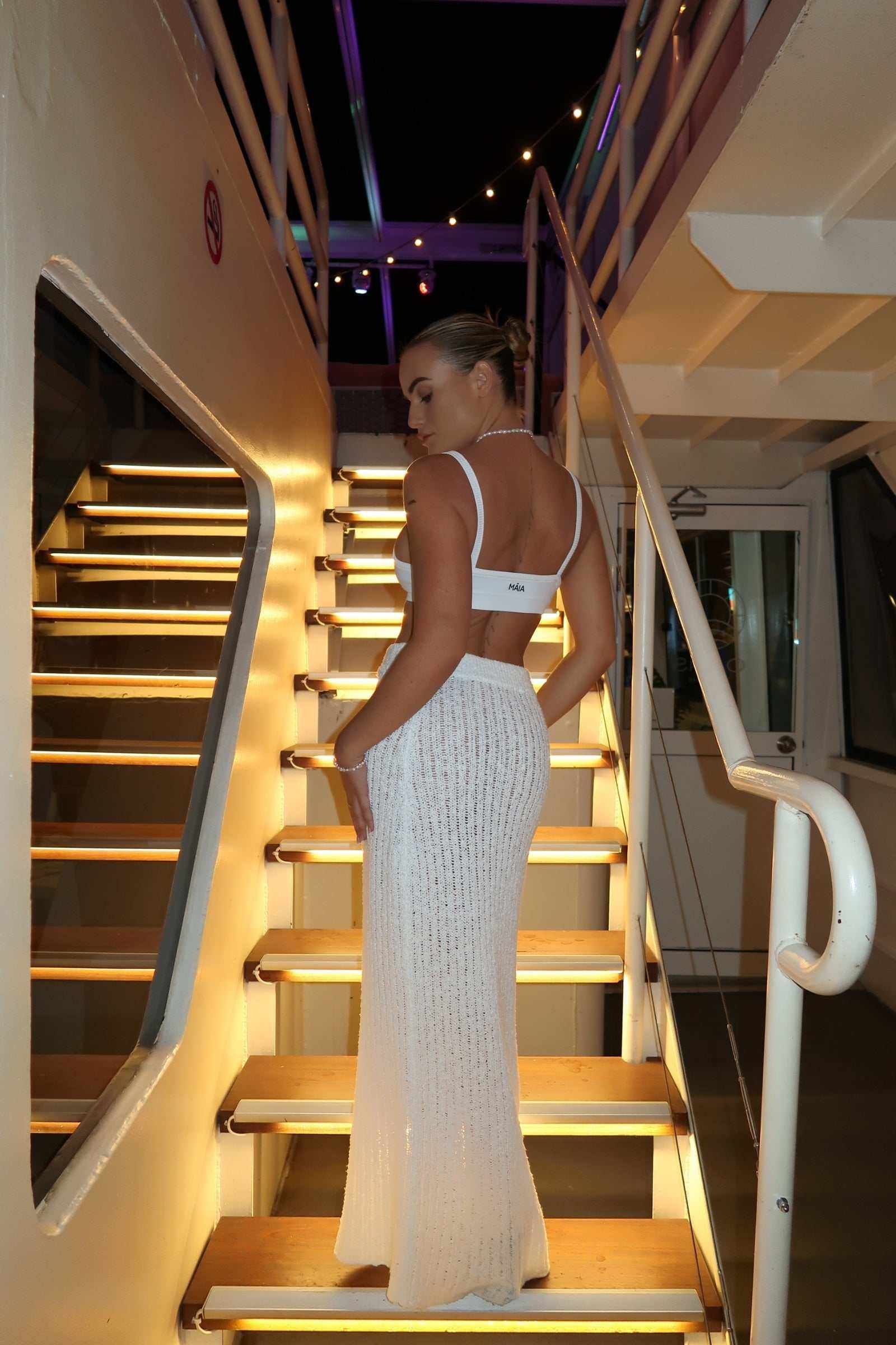 Stella Knit Maxi Skirt - Versatile Ribbed Knit White Skirt