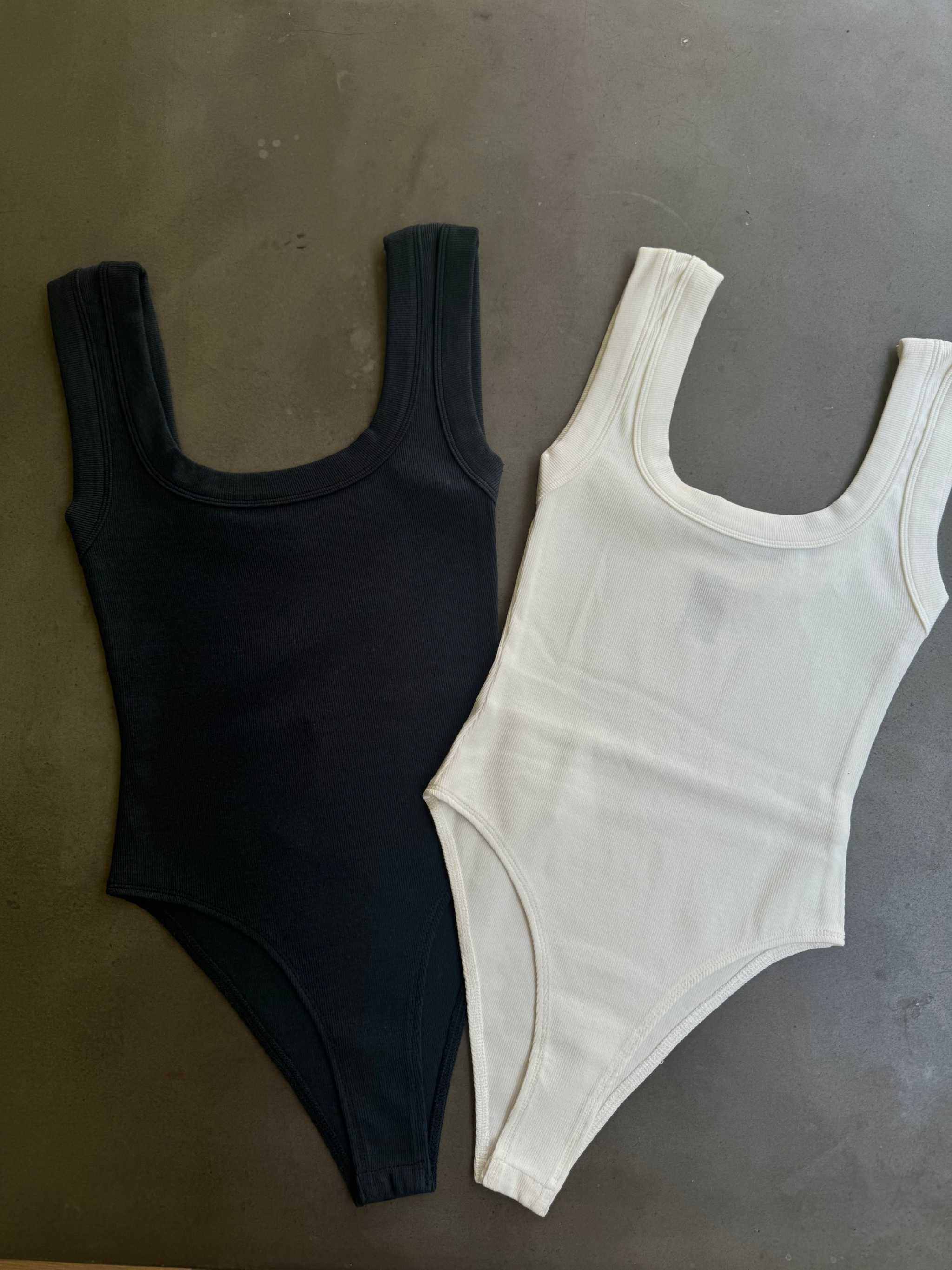 Adele Ribbed Bodysuit - Soft Micro Ribbed Fabric