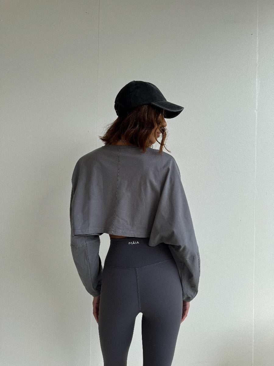 Nyla Crop Long Sleeve - Cropped Crew Neck Comfort Top
