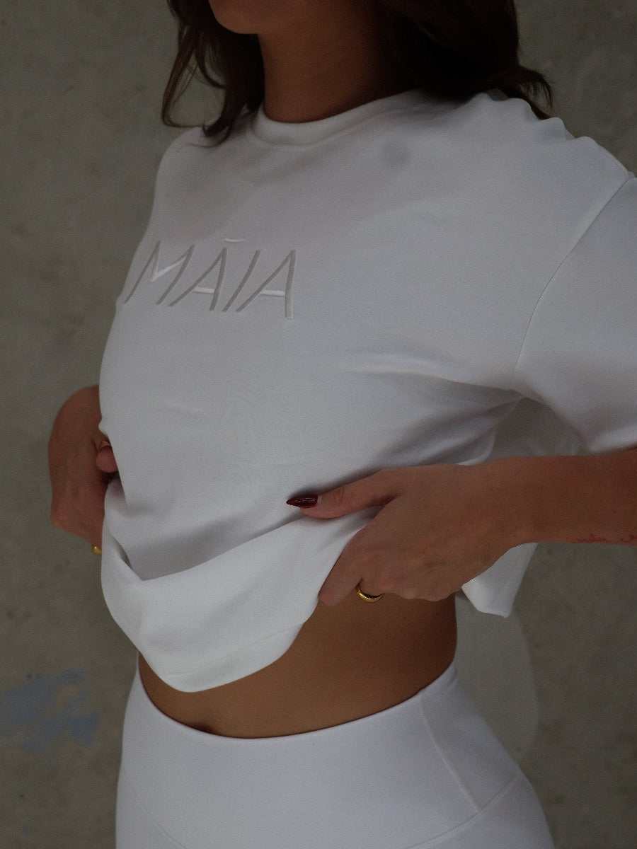 Oversized Boyfriend Tee - Soft Heavyweight Cotton Tee Shirt White