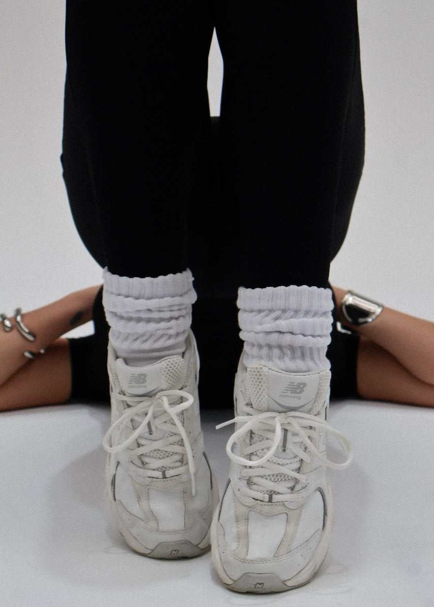 Crew Sock White - Vintage Soft Crew Socks with Plush Footbed