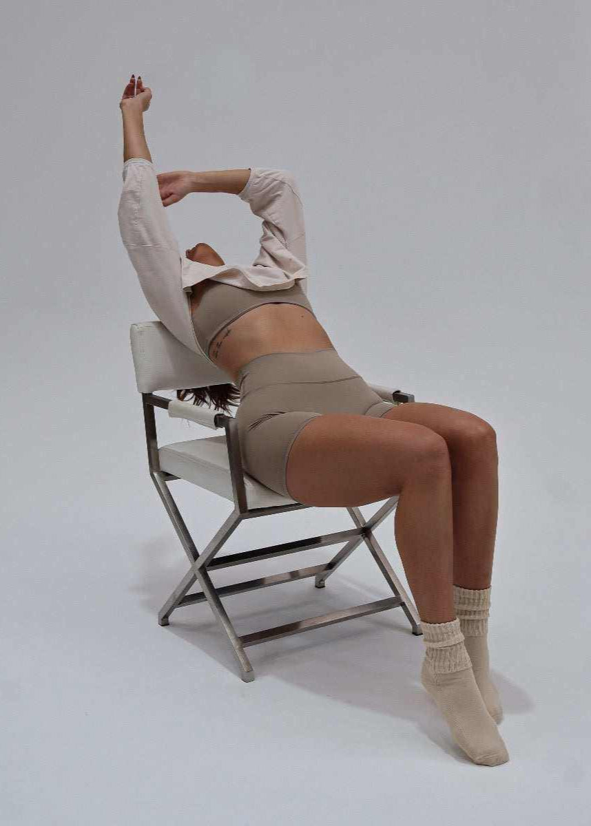 Crew Sock Beige - Soft Vintage Style 